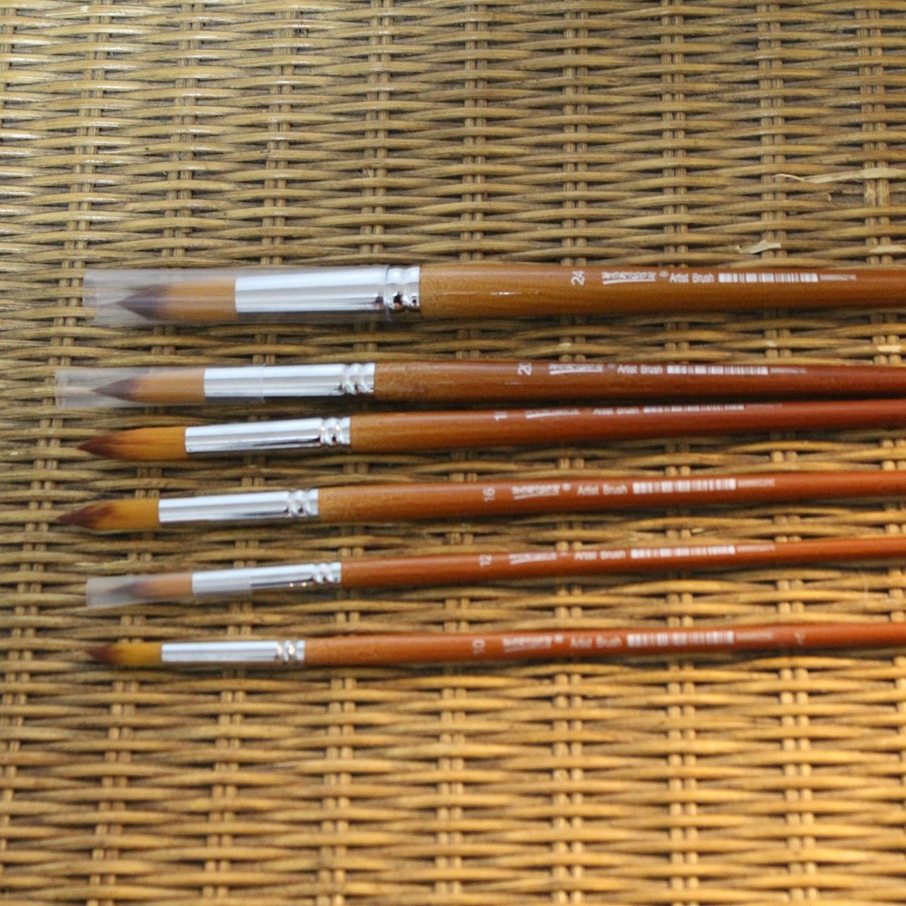 Worison Artist Water Color Brushes. #10, #12, #16, #18, #20 & #24.  Set of 6